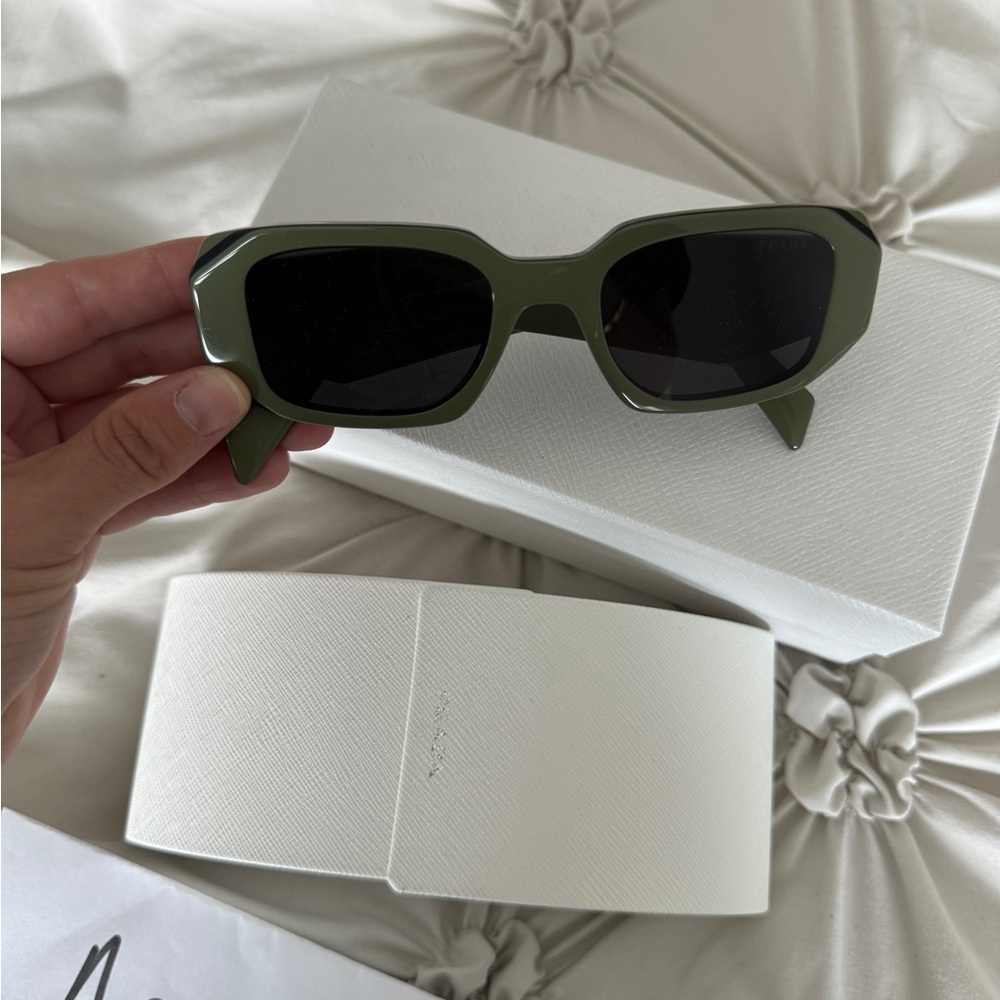 Prada Green/Sage Rectangular Sunglasses - image 4